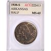 Image 1 : 1938-S ARKANSAS COMMEN HALF DOLLAR ACG MS-65