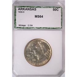 1939-D ARKANSAS COMMEN HALF DOLLAR PCI MS-64