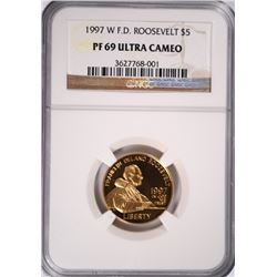 1997-W $5 PROOF GOLD (FD ROOSEVELT) NGC PF-69 UC