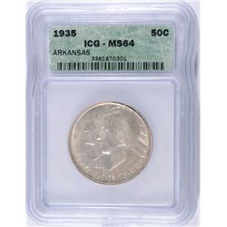 1935 ARKANSAS COMMEN HALF DOLLAR ICG MS-64