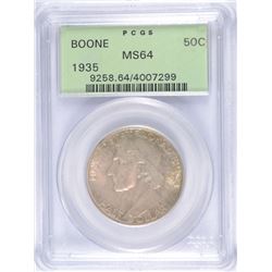 1935 BOONE COMMEN HALF DOLLAR PCGS MS-64 OGH