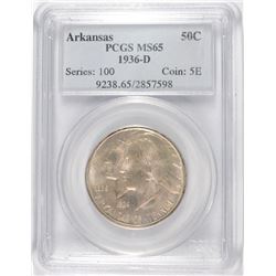 1936-D ARKANSAS COMMEN HALF DOLLAR PCGS MS-65