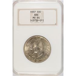 1937 ARKANSAS COMMEN HALF DOLLAR NGC MS-64