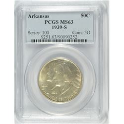 1939-S ARKANSAS COMMEN HALF DOLLAR PCGS MS-63