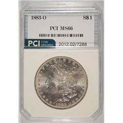 1883-O MORGAN SILVER DOLLAR, PCI  MS-66  SUPERB