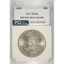 1889 MORGAN SILVER DOLLAR, PCI MS-66  RARE!