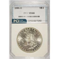 1898-O MORGAN SILVER DOLLAR, PCI MS-66  SUPERB