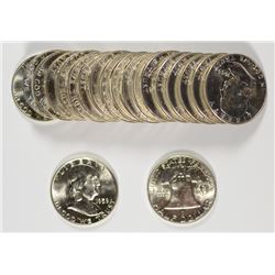 ORIGINAL GEM BU ROLL OF 1959-D FRANKLIN HALF DOLLARS