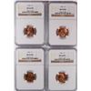 Image 1 : LOT OF ( 4 ) 1946 LINCOLN CENTS, NGC MS-66 RED