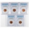 Image 1 : LOT OF ( 5 ) 1955-S LINCOLN CENTS, PCGS MS-66 REDS