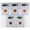 Image 2 : LOT OF ( 5 ) 1955-S LINCOLN CENTS, PCGS MS-66 REDS