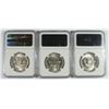 Image 2 : LOT OF ( 3 ) 1951-D FRANKLIN HALF DOLLARS, NGC MS-62 FBL