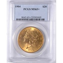 1904 $20.00 GOLD PCGS MS-63+  NICE!!