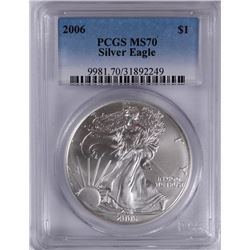 2006 AMERICAN SILVER EAGLE, PCGS MS-70 PERFECT!