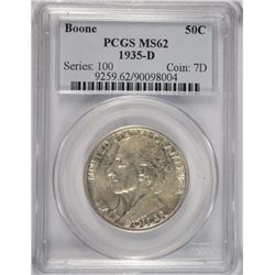 1935-D BOONE COMMEN HALF DOLLAR PCGS MS-62