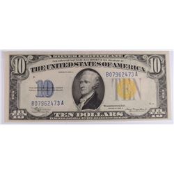 1934 $10 SILVER CERTIFICATE (NORTH AFRICAN) NOTE (NICE NOTE)