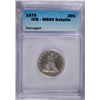 Image 1 : 1875 TWENTY CENT PC ICG MS-60 DETAILS (TOUGH DATE)