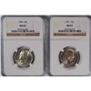Image 1 : 1948 & 1951 WASHINGTON QUARTERS NGC MS-65'S