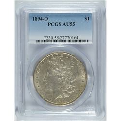 1894-O MORGAN DOLLAR PCGS AU55 NICE