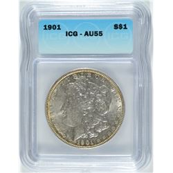 1901 MORGAN DOLLAR ICG AU-55