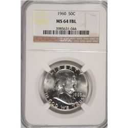 1960 FRANKLIN HALF DOLLAR, NGC MS-64 FBL