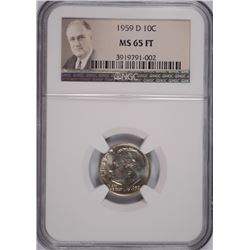 1959D ROOSEVELT DIME NGC MS-65 FT