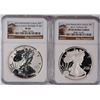 Image 1 : 2012-S AMERICAN SILVER EAGLE SET, NGC REVERSE PROOF Pf-69 & PROOF-69 ULTRA CAMEO