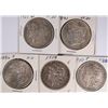 Image 1 : ( 5 ) MORGAN SILVER DOLLARS FINE OR BETTER: 1886, 1887, 1890, 1891 AND 1921-D