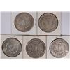 Image 2 : ( 5 ) MORGAN SILVER DOLLARS FINE OR BETTER: 1886, 1887, 1890, 1891 AND 1921-D