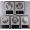 Image 2 : DEALER LOT OF ( 5 ) 2004 AMERICAN SILVER EAGLES, NGC MS-69!