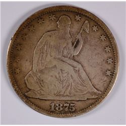 1875 SEATED HALF DOLLAR F/VF