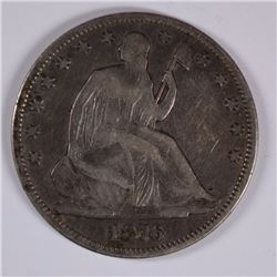 1876 SEATED HALF DOLLAR F/VF