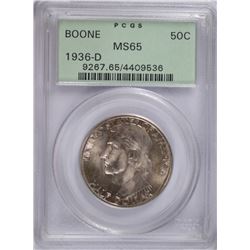 1936-D BOONE COMMEN HALF DOLLAR PCGS MS-65 (OGH)