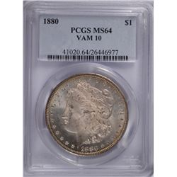 1880 MORGAN DOLLAR PCGS MS-64 (VAM 10)