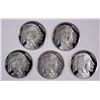 Image 1 : ( 5 ) 1/4 OUNCE .999 SILVER INDIAN/BUFFALO ROUNDS, UNCOMMON SIZE SILVER ROUNDS