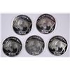 Image 2 : ( 5 ) 1/4 OUNCE .999 SILVER INDIAN/BUFFALO ROUNDS, UNCOMMON SIZE SILVER ROUNDS