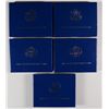 Image 1 : ( 1 ) 1986 STATUE OF LIBERTY UNC. SILVER DOLLAR & ( 4  ) UNC CLAD LIBERTY HALVES