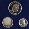 Image 2 : ( 5 ) 1976 3pc 40% SILVER PROOF BICENTENNIAL SETS IN ORIG BLUE PACKAGING