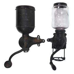 Coffee grinders (2), Brighton Premier No. 125, no catch cup & Regal No. 44, no catch cup, metal/glas
