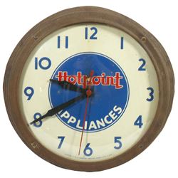 Advertising clock, Hotpoint Appliances, mfgd by Telechron Inc.-Ashland, Mass., molded composition ca