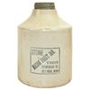 Image 1 : Stoneware fruit jar, Red Wing Stone Mason, 1 gal w/black label, 1.5" glaze roughness on shoulder, o/