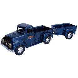 Toy truck & trailer, Tonka Toys-Mound, MN, pressed steel, new-old-stock in Near-Mint cond, 19"L.