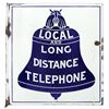 Image 2 : Telephone sign, Local & Long Distance, 2-sided porcelain flange, by BT & Co-Chicago & Harvey, IL, Go