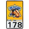 Image 1 : Tobacciana sign, Joe Camel, large metal sign in tubular frame, made to hang or put on pole, removabl