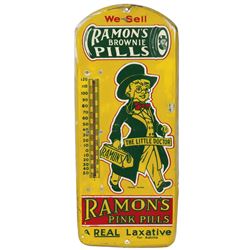 Drug store thermometer, Ramon's Brownie Pills & Pink Pills-A Real Laxative for Adults, litho on meta