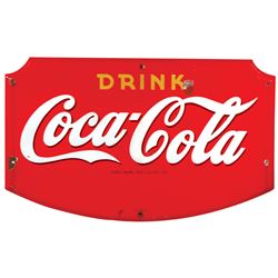 Coca-Cola sign, self-framed porcelain, c.1941, Good cond w/a few chips, 22.5"H x 36"W.