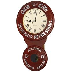 Coca-Cola Baird clock, 1990's reproduction of the orig made in 1896, Limited Edition of 2500, Exc co