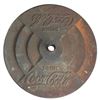 Image 1 : Coca-Cola curb sign base, cast iron, Exc unpainted cond, 22"Dia.