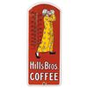 Image 1 : Country store thermometer, Hills Bros Coffee, 4-color porcelain, litho by Beach, Coshocton, O., patd