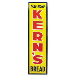 Country store sign, Kern's Bread, self-framed embossed metal, mfgd by Robertson, very colorful, Near